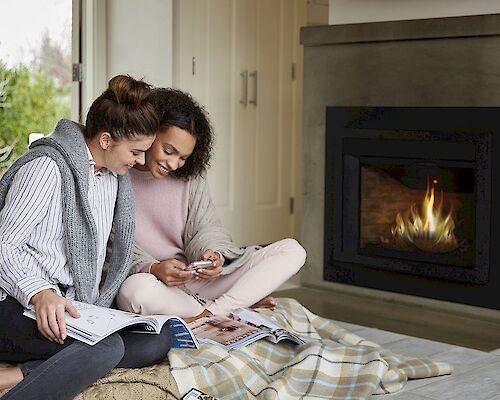 Couple at Fireplace